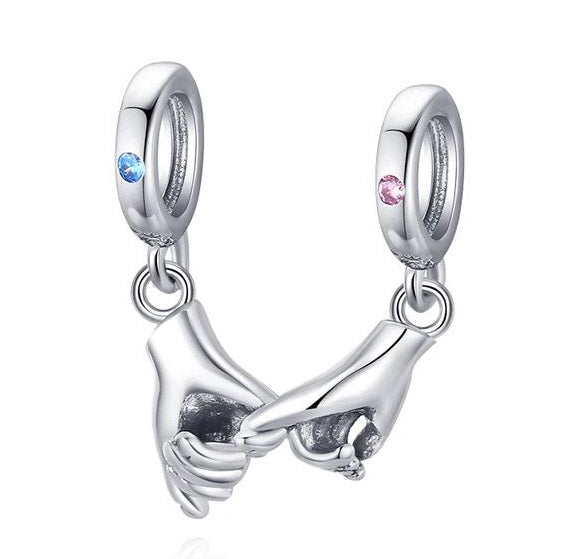 Pinky Swear Hand Charm Sterling Silver
