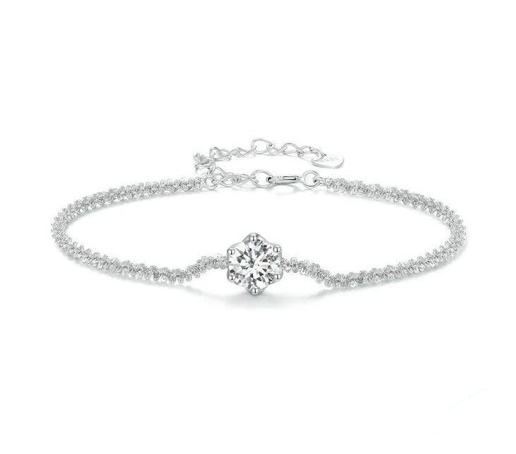 Sterling Silver tennis Bracelet For Women Chain Link Moissanite
