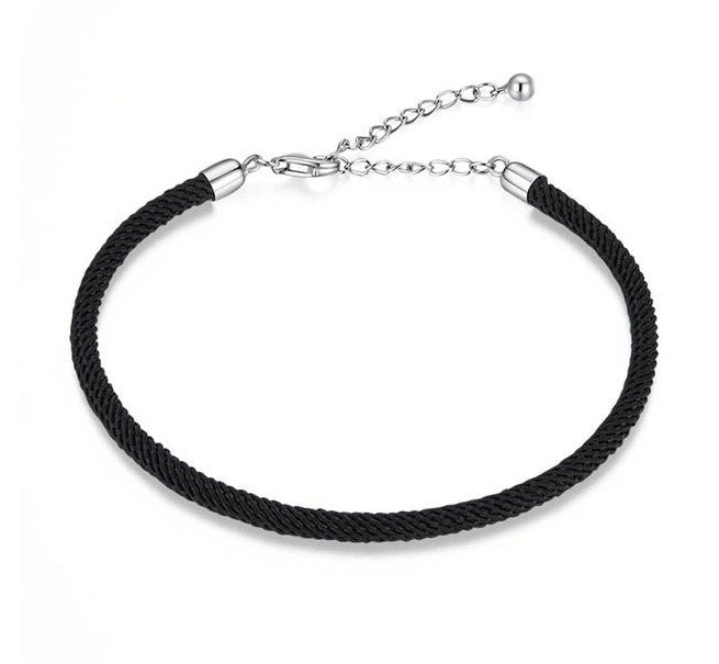 black Braided bracelet Chain Adjustable