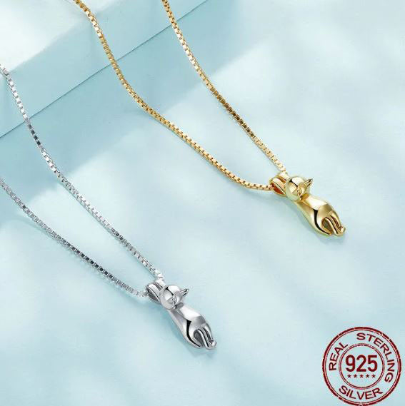 Kitten Necklace Pendant Cat Gold