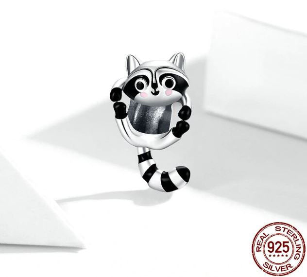 925 Sterling Silver Little Raccoon Charm