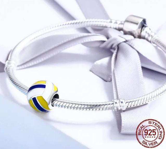 925 Sterling Silver Volleyball Charm
