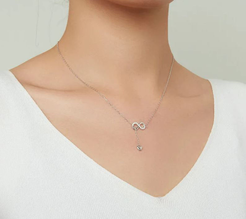 Pendant Necklace Cubic Zirconia Infinity Love