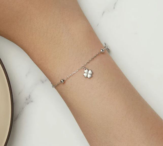925 Sterling Silver Clover Bracelet For Women Adjustable