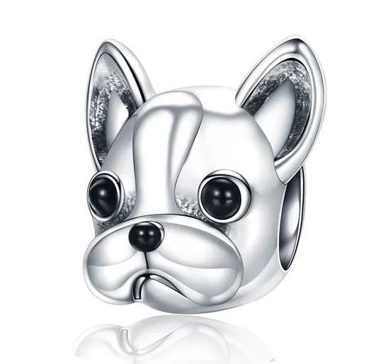 Sterling Silver bulldog Charm For jewellery Dog