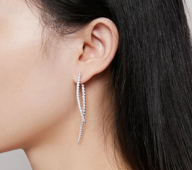 Long Tassel Earrings Stud Drop Dangle