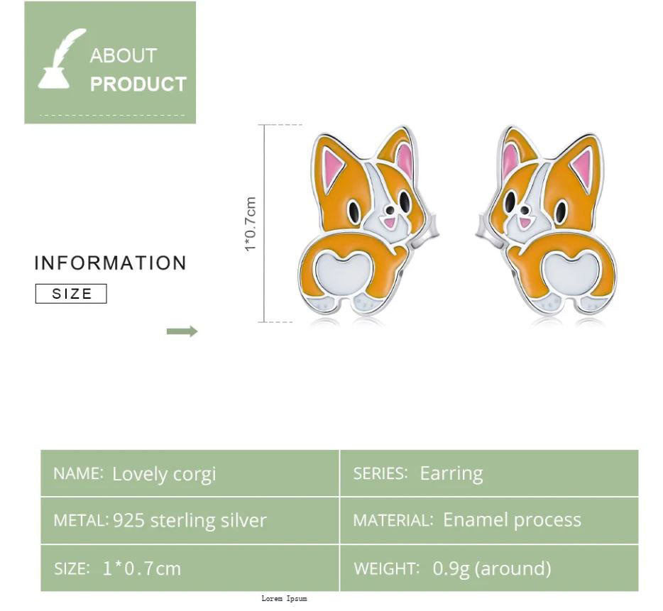 925 Sterling Silver Stud Earrings Enamel
