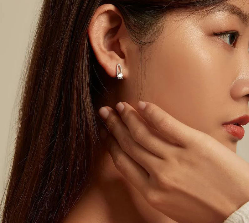 Hoop Earrings French Clip Round Scallop