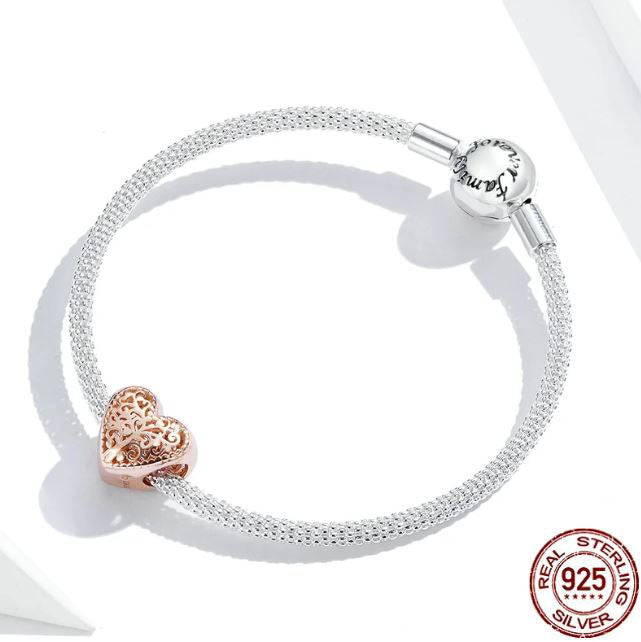 Charm For Women Tree of Life Heart 925 Sterling Silver
