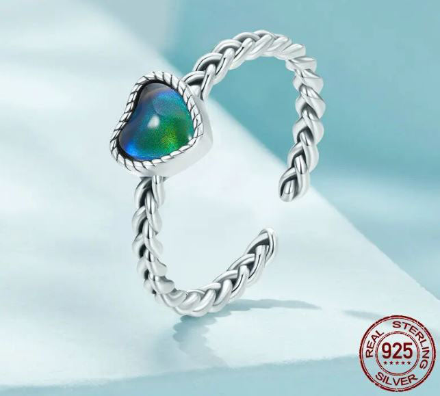 Heart Ring Colour Change Colourful Twisted