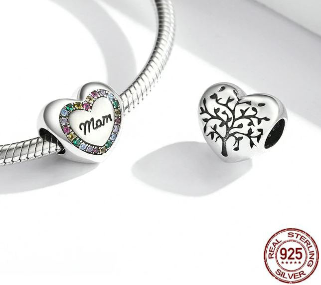 925 Sterling Silver Heat Charm Cubic Zirconia