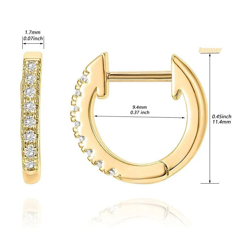 Huggie Earrings Cubic Zirconia Hoop