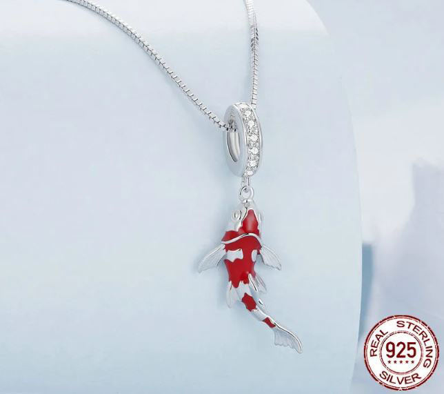 Lucky Koi Necklace Pendant Fish Red