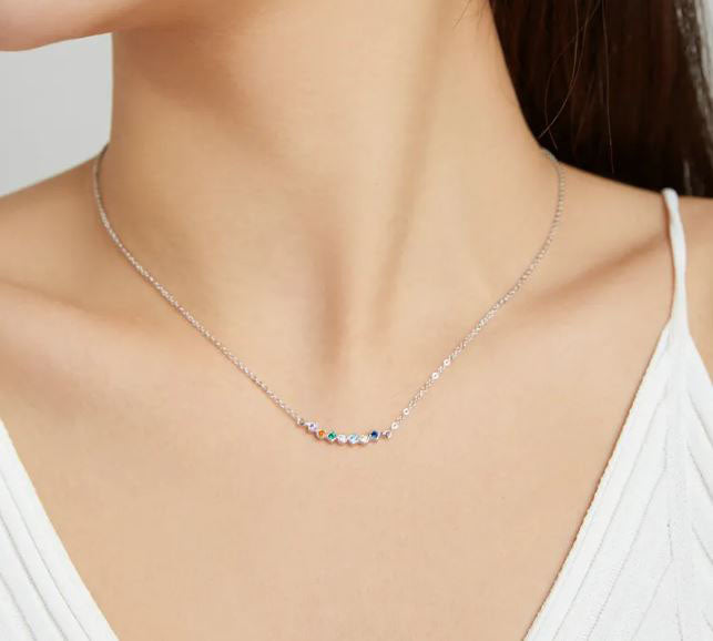 Twinkle Shiny Necklace Pendant Square Round Colourful