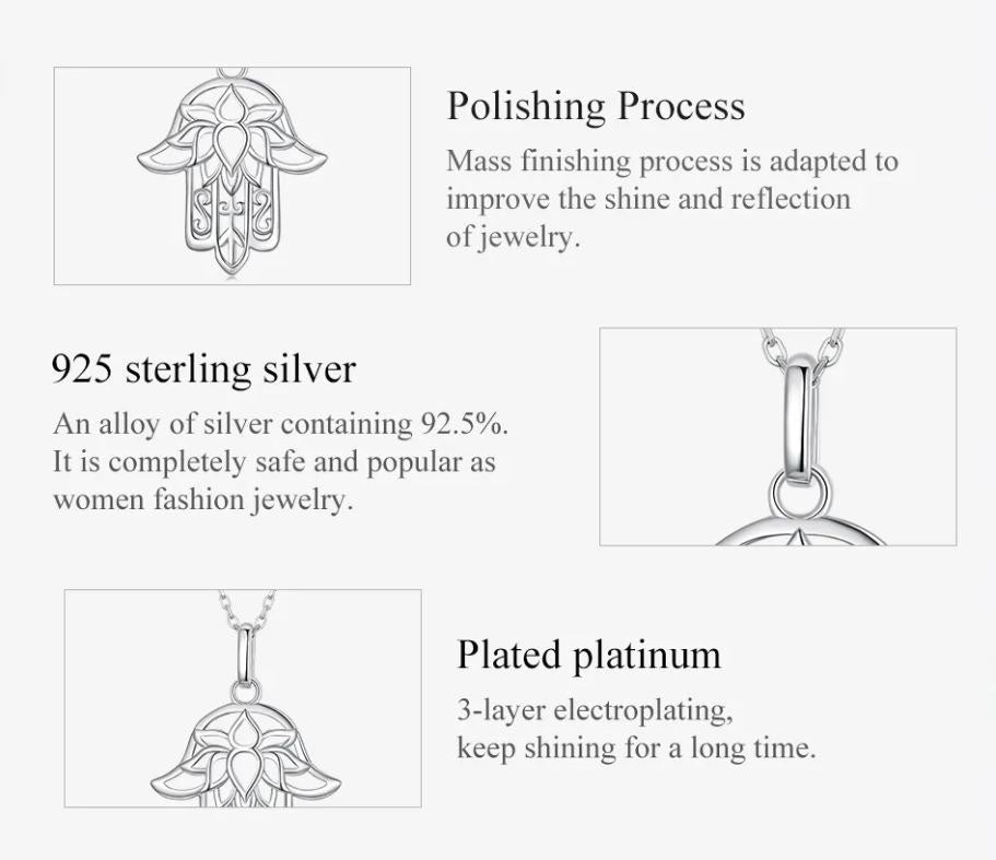 925 Sterling Silver Flower Necklace For Women Plant
