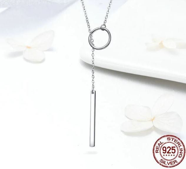 Line Circle Necklace Pendant Simple Round Geometric