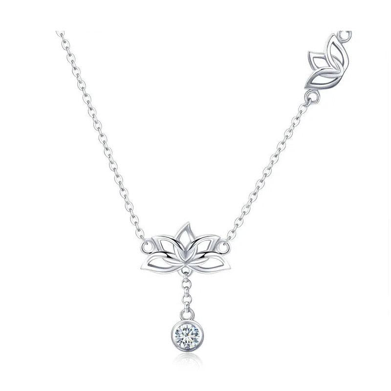 lotus flower necklace pendant 925 Sterling Silver