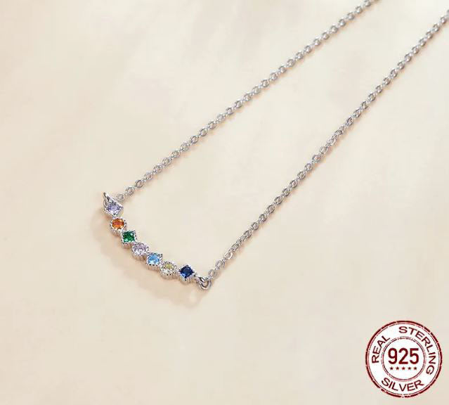 Pendant Necklace Colourful Twinkle Shiny Sterling Silver