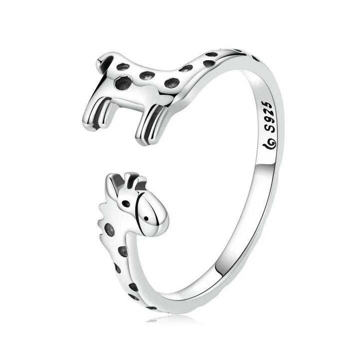 925 Sterling Silver Giraffe Ring