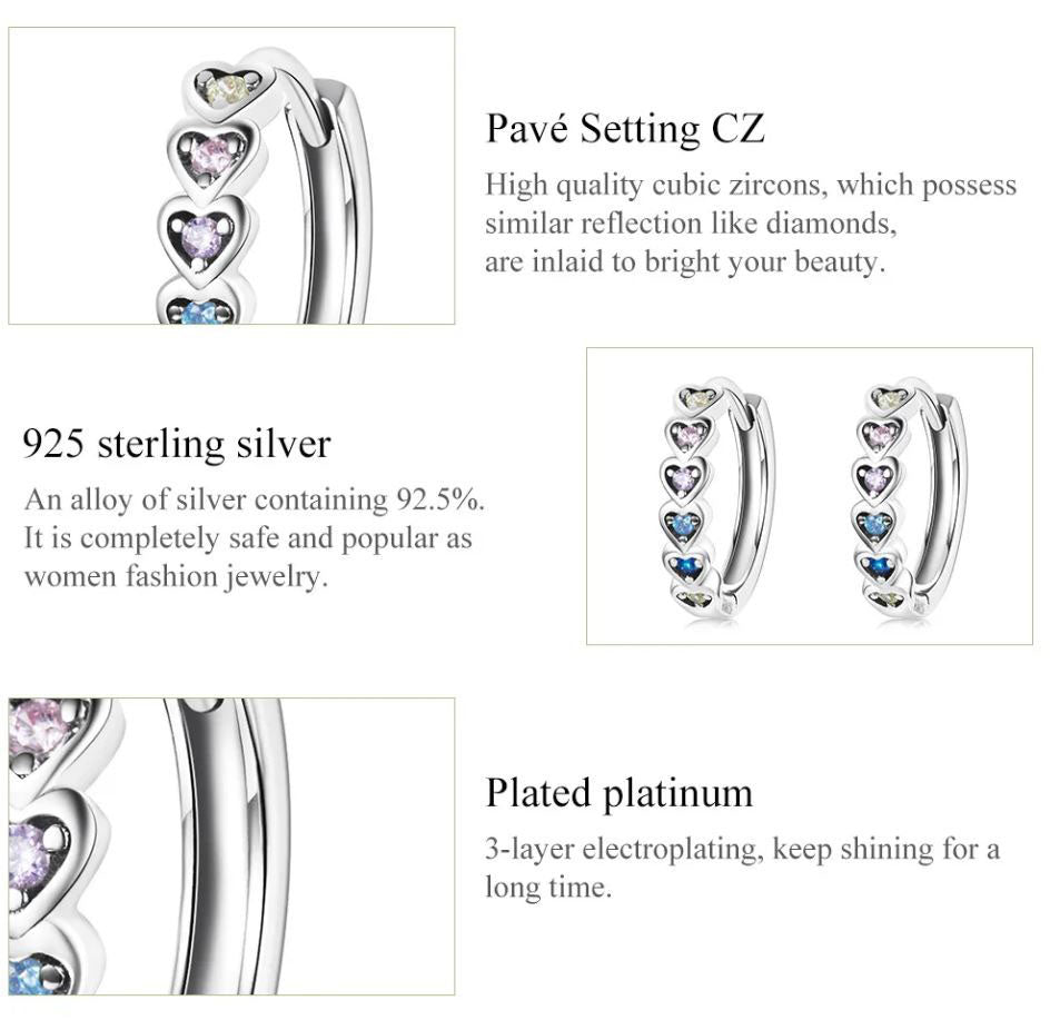 Pave Earrings Rainbow Hoop