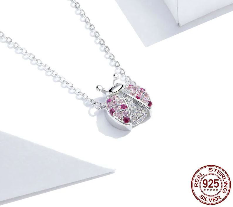Necklace For Women Pendant Ladybug 925 Sterling Silver