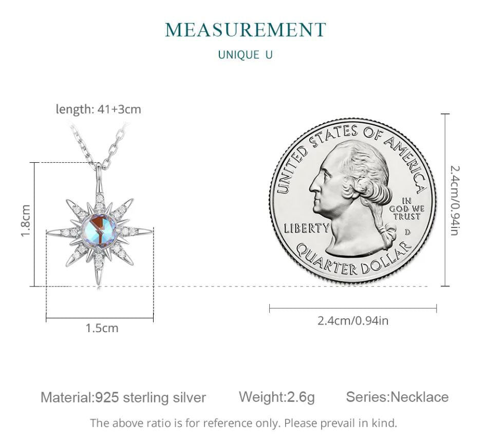 Colorful Necklace Starburst Pendant Moonstone
