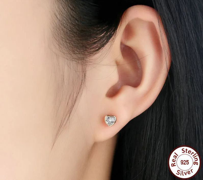 Push Back Earrings Rose Gold Stud