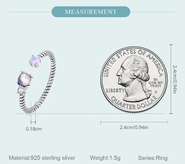 Ring For Women Beads Twisted 925 Sterling Silver