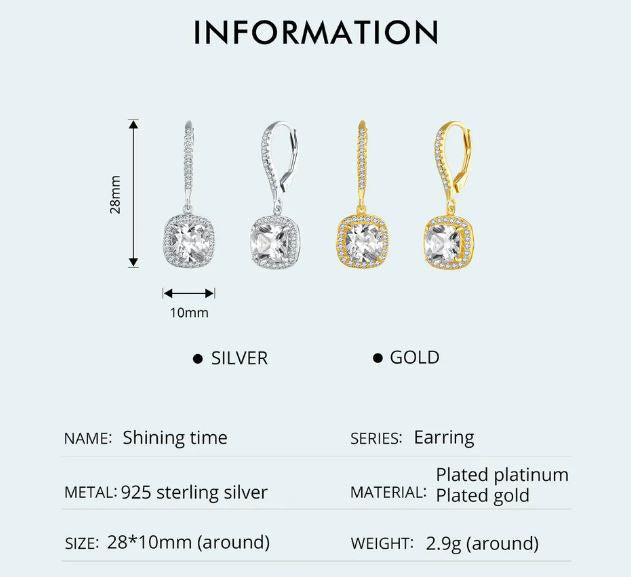 Earrings For Women Scallop Drop 925 Sterling Silver