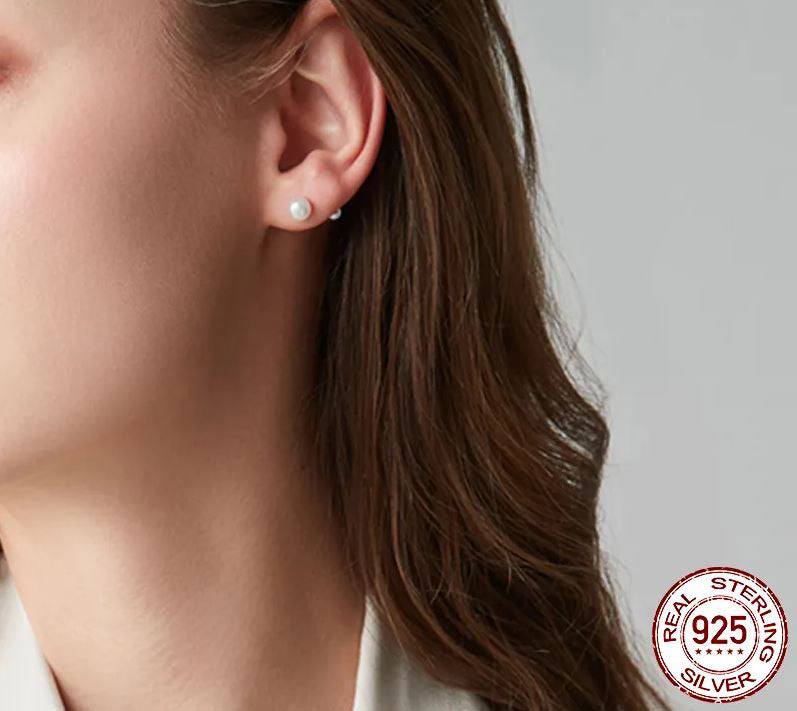 Stud Earrings Screw Back Round 3mm