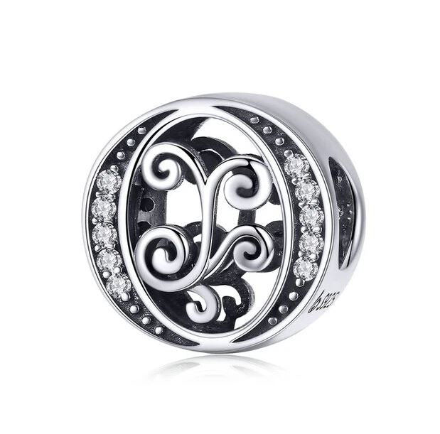 Women's Charm Alphabet Letter Sterling Silver