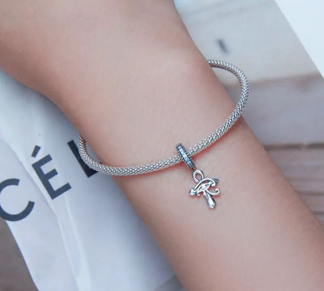 925 Sterling Silver Cross Charm Cubic Zirconia