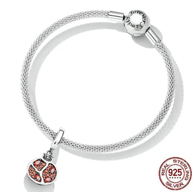 Charm For Women Fruit Pomegranate 925 Sterling Silver