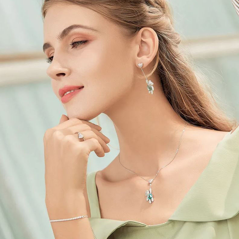 Necklace For Women Pendant Cute Bear 925 Sterling Silver