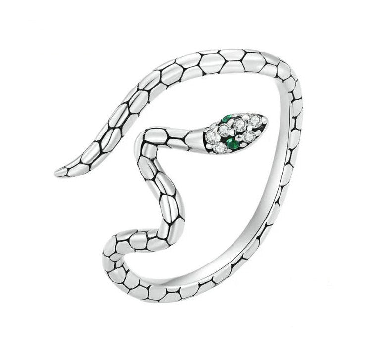 Sterling Silver snake Ring For Women irregular shape Open