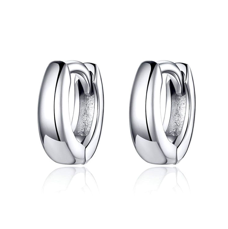 Elegant Tiny Circle Silver Hoop Earrings