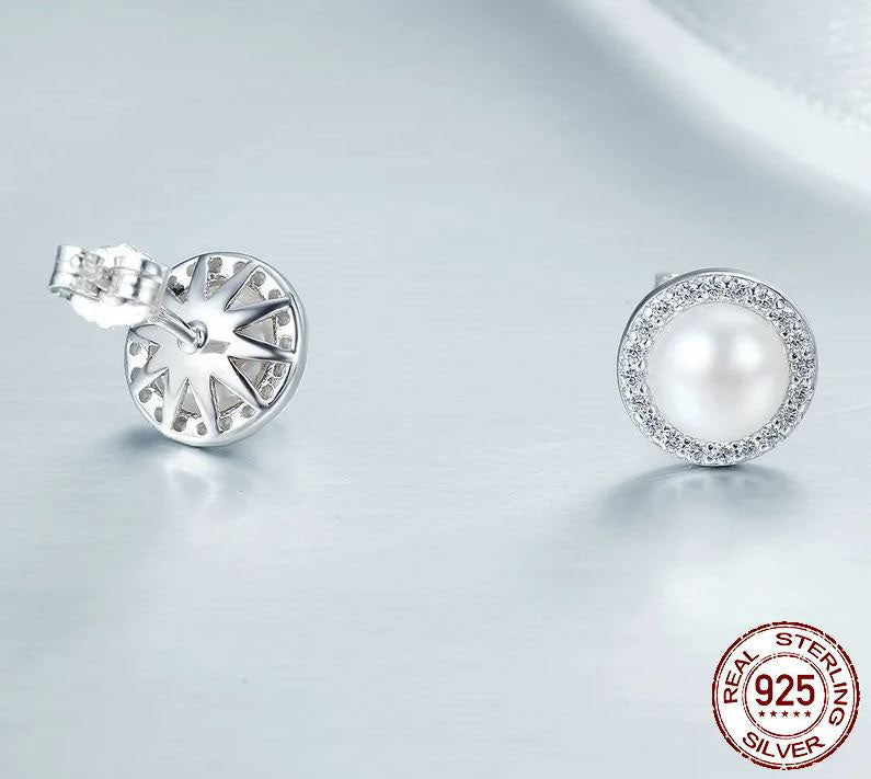 Earrings For Women Scallop Stud 925 Sterling Silver