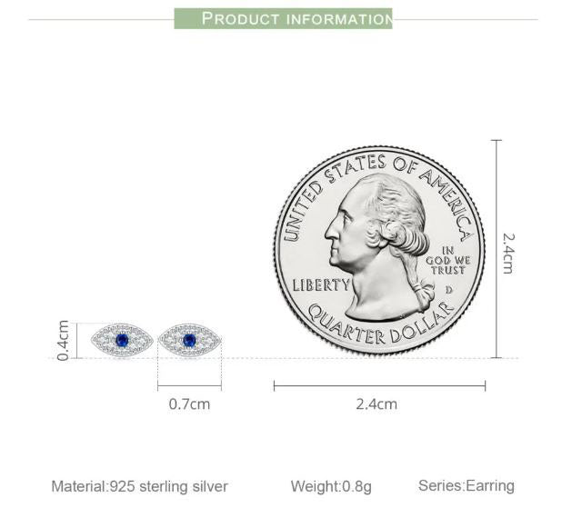 Devil Eye Earrings 925 Sterling Silver