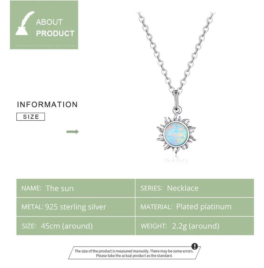 Turquoise Necklace Sterling Silver Pendant Sun White