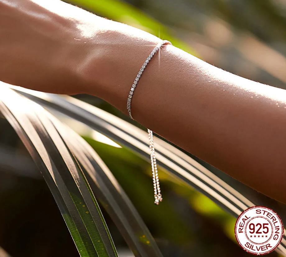 Tennis Bracelet Women Pave Adjustable Clear