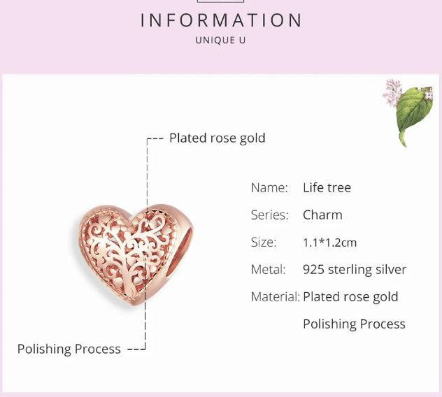 925 Sterling Silver Heart Charm For Women