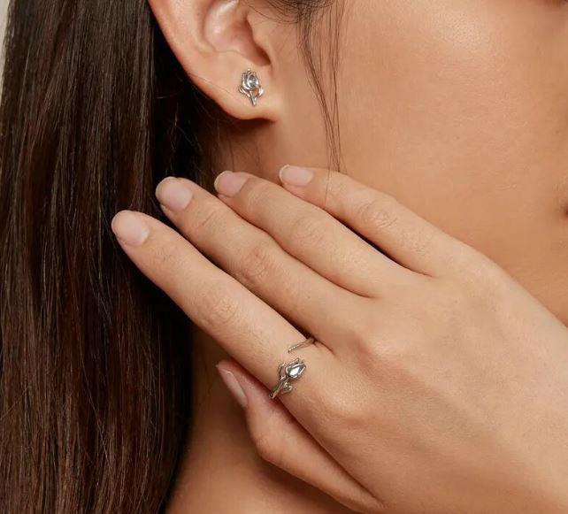 Ring For Women Flower Tulip 925 Sterling Silver