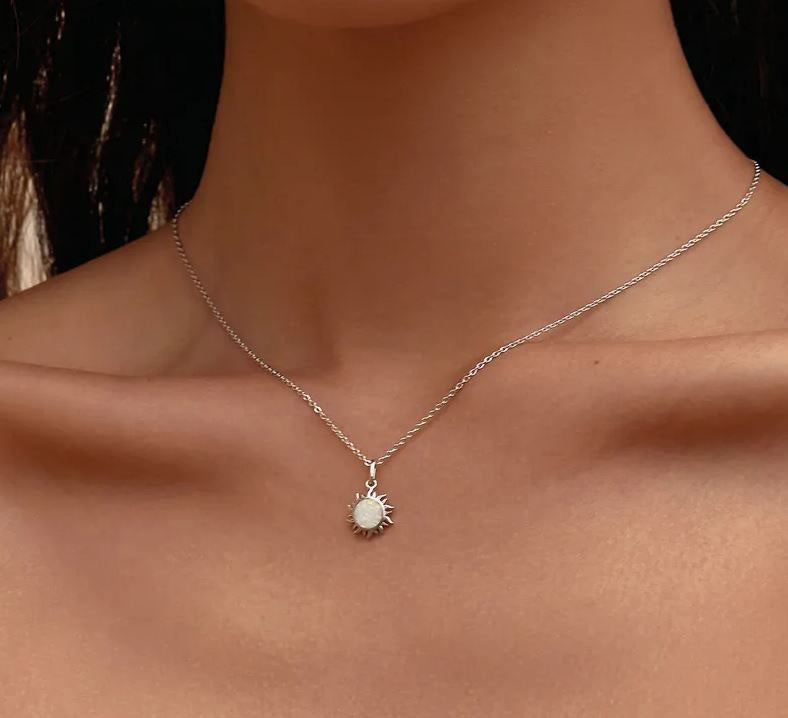 Pendant Necklace Turquoise Sun