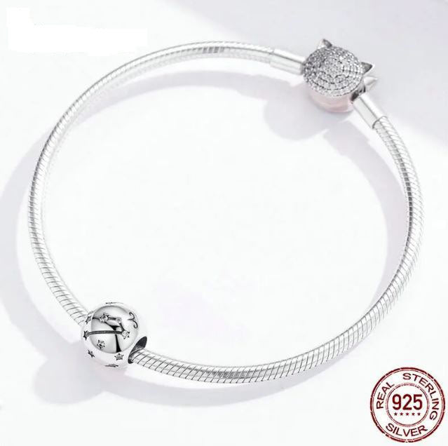 Women's Charm Twelve Constellations Star Zodiac Sign Sterling Silver