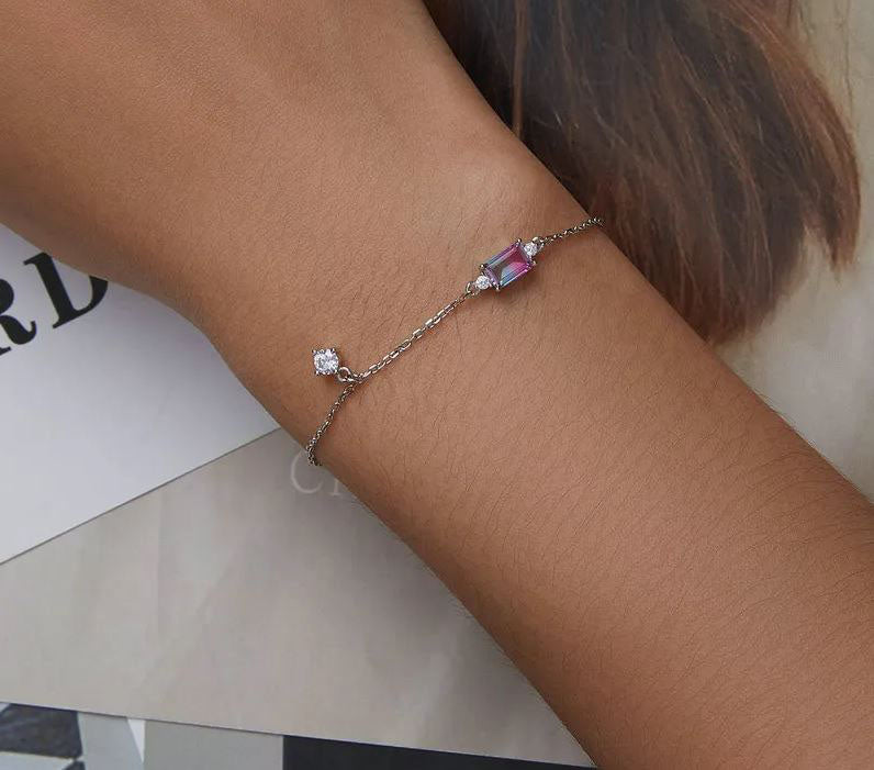 Synthetic Tourmaline Bracelet Woman Adjustable Colorful
