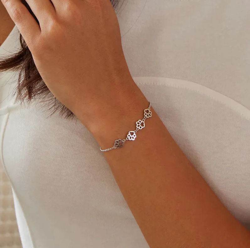 Footprints Bracelet Woman Adjustable Cat Paw