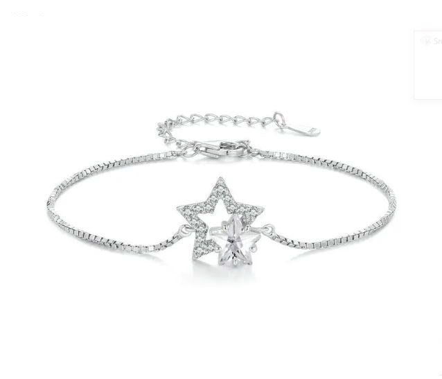 sterling silver star bracelet Double Layer