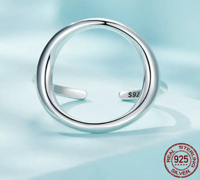 Ring For Women Circle Round 925 Sterling Silver