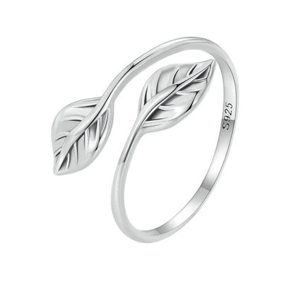 Sterling Silver open leaf ring