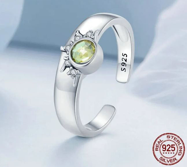 Open Ring Colourful Sun Sterling Silver